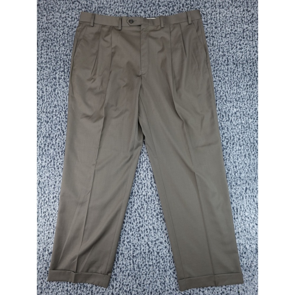 Lauren Ralph Lauren Dress Pants Mens 38x30 Brown Pleated Cuffed DVX0003